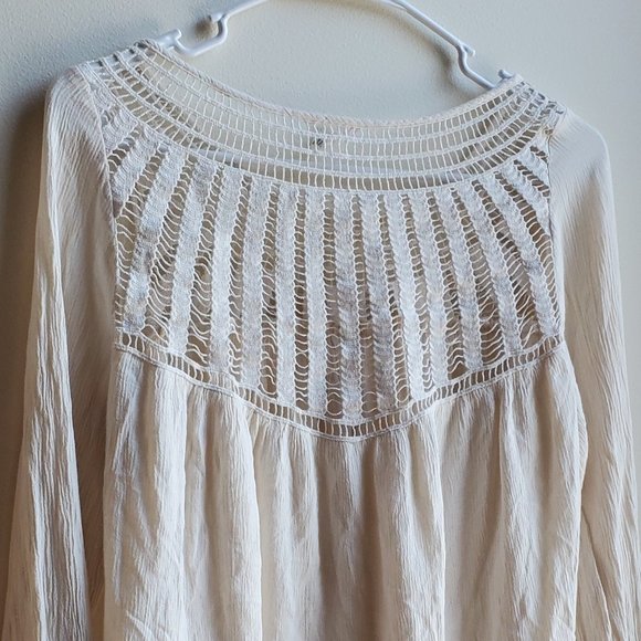 Aeropostale Ivory Crochet Lace Blouse Size Small - Picture 10 of 14